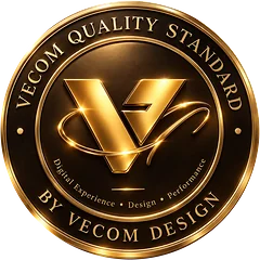 Gütesiegel „Vecom Quality Standard“ von Vecom Design: Jede Website entsteht nach unserem eigenen Qualitätsstandard