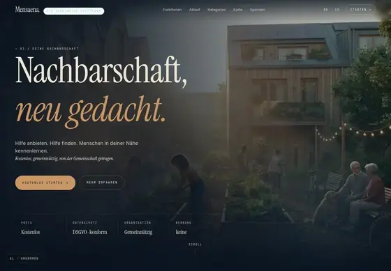 Mensaena auf dem Rechner